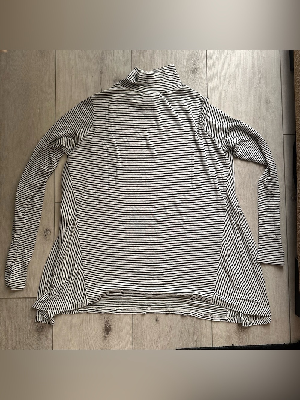 Show Me Your Mumu Black & Ivory Striped Oversized Turtleneck Tunic